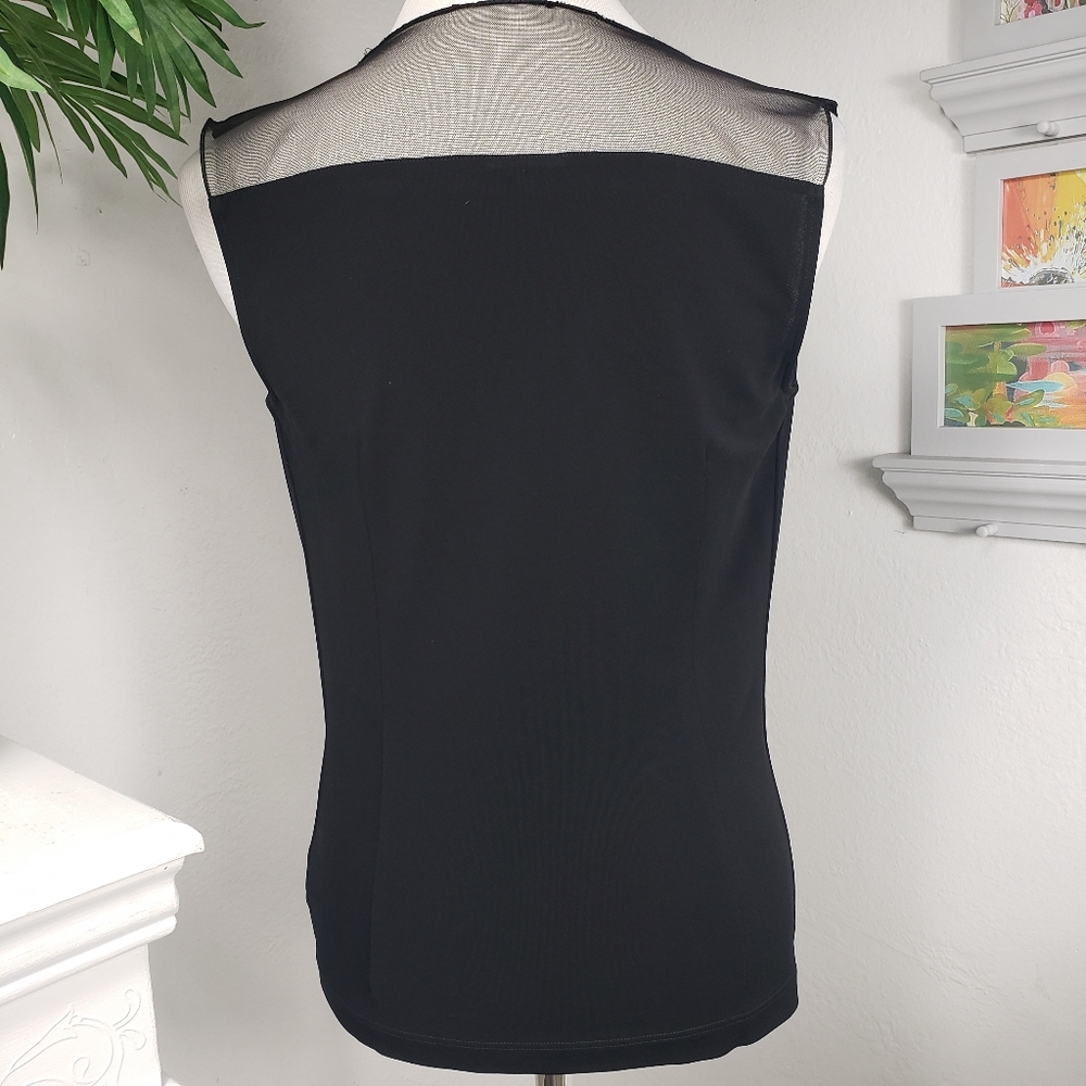 Akris Black Cowl Neck Sheer Pullover Basic Sleeve… - image 5